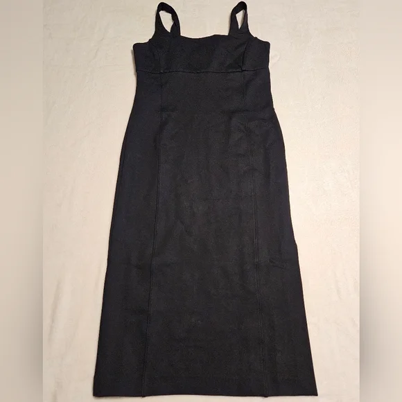 SPANX | Dresses | Spanx Smooth Jersey Split Tank Midi Dress Black Size  Large | Poshmark